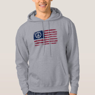 US-Flagge mit Friedenssymbol in Not Hoodie
