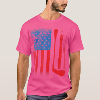 US-Flagge mit Golf Club T-Shirt