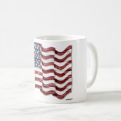 US-Flagge mit Holzkorn Kaffeetasse (VorderseiteRechts)