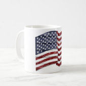 US-Flagge mit Holzkorn Kaffeetasse (Vorderseite Links)