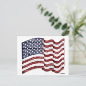 US-Flagge mit Holzkorn Postkarte (Stehend Vorderseite)