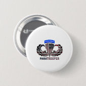 US-Flagge mit Im Flugzeug Flügeln und Fallschirmjä Button (Vorne & Hinten)