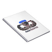 US-Flagge mit Im Flugzeug Flügeln und Fallschirmjä Notizblock (Rechte Seite)