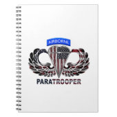 US-Flagge mit Im Flugzeug Flügeln und Fallschirmjä Notizblock (Vorderseite)