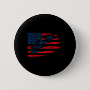 US-Flagge mit Kampfjets patriotische Flugshow Button