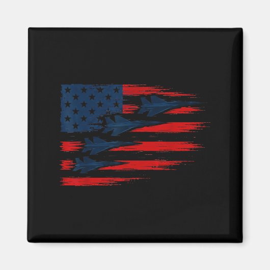 US-Flagge mit Kampfjets patriotische Luftshow Magnet (Vorne)