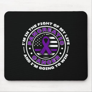 US-Flagge mit lila Bändern für Pankreaskrebs Mousepad