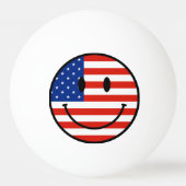 US-Flagge mit mildem Gesicht Tischtennisball (Rückseite)