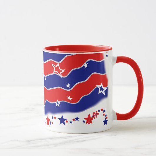 US Flagge mit Monogramm Tasse (Rechts)