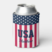 US-Flagge mit Namen der US Flagge Dosenkühler (Kanne Vorderseite)