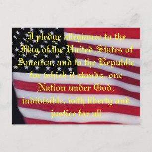 US-Flagge mit Plakatkarte Postkarte