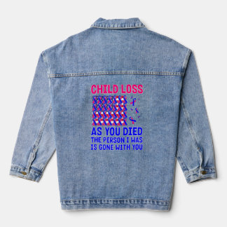 US-Flagge mit rosa und blauen Bändern für Kinderve Jeansjacke