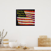US-Flagge mit Überlagerungsdruck Poster (Küche)