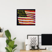 US-Flagge mit Überlagerungsdruck Poster (Heimbüro)