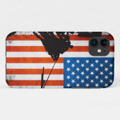 US-Flagge mit Veteranen-Silhouetten Case-Mate iPhone Hülle (Rückseite (Horizontal))