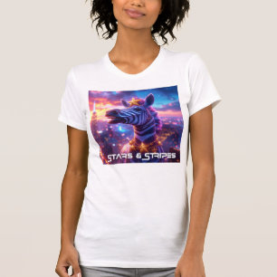 US Flagge mit Zebra Sansibar - T-Shirt