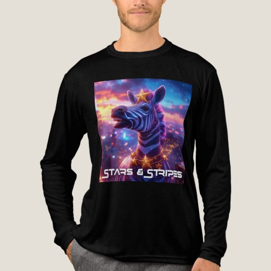 US Flagge mit Zebra Sansibar - Tri-Blend Shirt (Vorderseite)