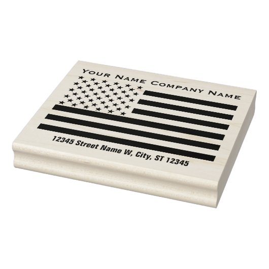 US-Flagge mit zwei Textzeilen Gummistempel (Stempel)