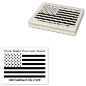 US-Flagge mit zwei Textzeilen Gummistempel (Stempel)