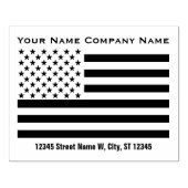 US-Flagge mit zwei Textzeilen Gummistempel (Prägung)