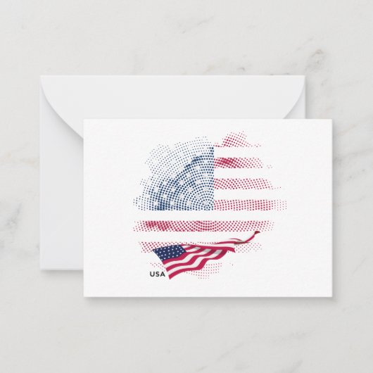 US-Flagge Mitteilungskarte (Vorderseite)