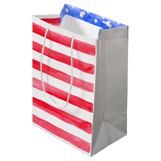 US Flagge Mittlere Geschenktüte (Vorderseite Schrägansicht)