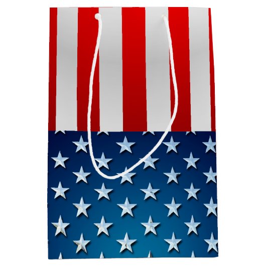 US-Flagge Mittlere Geschenktüte (Vorderseite)