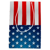 US-Flagge Mittlere Geschenktüte (Rückseite)