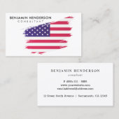 US-Flagge Moderner Berater Visitenkarte (Vorne/Hinten)