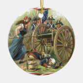 US-Flagge Molly Pitcher Cannon Keramik Ornament (Vorne)