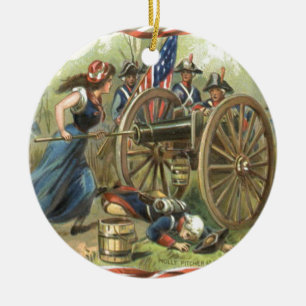 US-Flagge Molly Pitcher Kanone Keramik Ornament