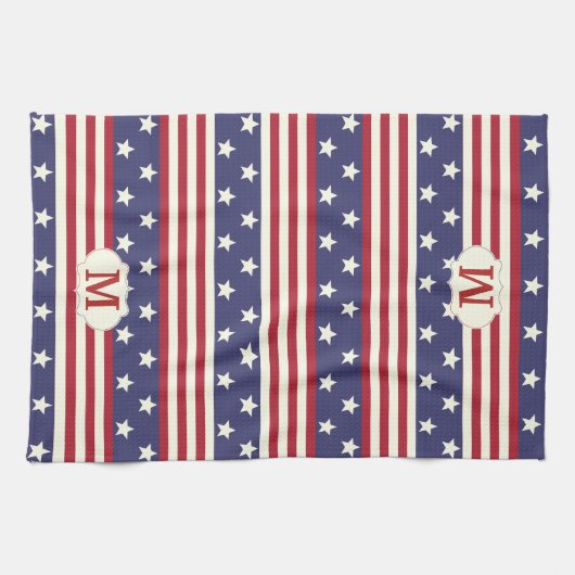 US Flagge Monogram Küchentuch (Horizontal)