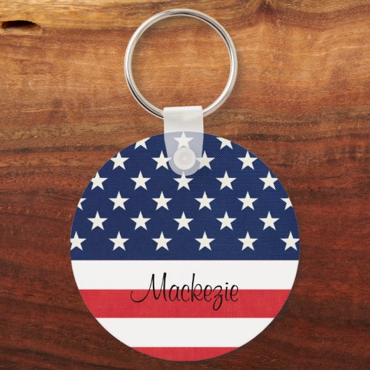 US Flagge Monogram Schlüsselanhänger (Vorderseite)