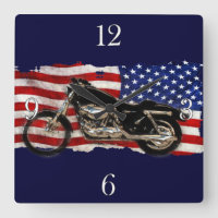 US-Flagge & Motorrad, Motorrad, Patriotische Kunst