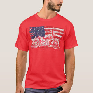 US-Flagge Motorrad Staaten Motorrad T-Shirt