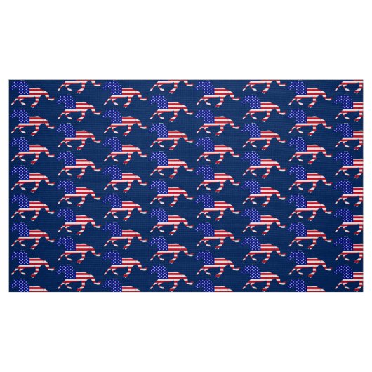US Flagge Mustang (blau) Stoff (Fat Quarter (45,7 x 55,9 cm))