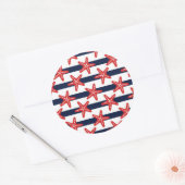 US Flagge Muster Runder Aufkleber (Umschlag)