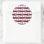 US Flagge Muster Runder Aufkleber (Tasche)