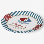 US Flagge Nautical Baby Dusche Pappteller (Schrägansicht)