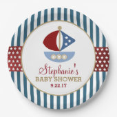 US Flagge Nautical Baby Dusche Pappteller (Vorderseite)