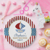 US Flagge Nautical Baby Dusche Pappteller (Party)