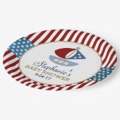 US Flagge Nautical Baby Dusche Pappteller (Schrägansicht)