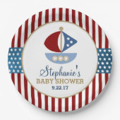 US Flagge Nautical Baby Dusche Pappteller (Vorderseite)