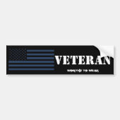 US-Flagge NAVY BLAU - Veteran - Zu tragen lohnt Autoaufkleber (Vorne)