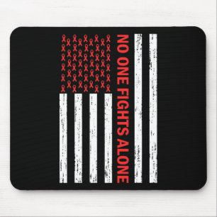 Us-Flagge Niemand Kämpft Allein Rotes Band Aufklär Mousepad