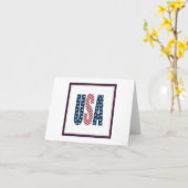 US FLAGGE Notecard Karte (Gelbe Blume)