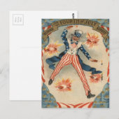 US-Flagge Onkel Sam Feuerwerk Knallkörper Postkarte (Vorne/Hinten)