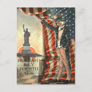 US-Flagge Onkel Sam Freiheitsstatue Postkarte