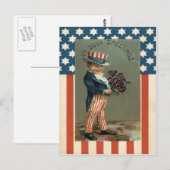 US-Flagge Onkel Sam Junge Veilchen Postkarte (Vorne/Hinten)