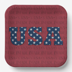 US FLAGGE Paper Plate Pappteller